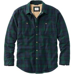 New TALL LL Bean Fleece Lined Plaid Flannel Shirt
